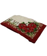 Living Quarters Christmas Cloth Napkins Red Poinsettia Scroll New w/ Tag... - £18.29 GBP