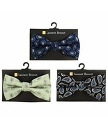 Laurant Bennet Men&#39;s Poly Woven Paisley Banded Bow Tie (3 Color Set) - £6.29 GBP