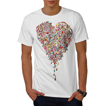 Wellcoda Colorful Heart Mens T-shirt, Romantic Graphic Design Printed Tee - $18.61+
