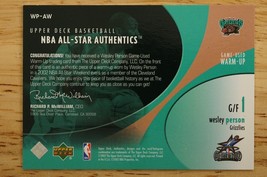 2002-03 Upper Deck Basketball All-Star Authentics Warm-Up #WP-AW Wesley Person - £5.81 GBP