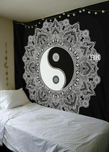 Black &amp; White Ying Yang Bedspread Tapestries Art New Small Tapestry Wall Hanging - £12.35 GBP