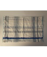 Lauren Ralph Lauren Pillow Cover White Blue Plaid Cotton 16x26 Zip Closure - $26.85 CAD