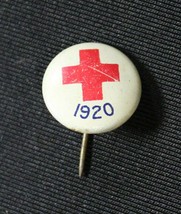 Vintage 1920 Red Cross Pin Jan 1917 JL Lynch Chicago Illinois 1/2&quot; White... - $14.99