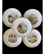 Moulin des Loups Cheese Plates, 5, Illustrated, 1950s, French Country Ho... - $1,353.61 MXN
