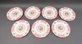 Royal Albert England Lady Carlyle Floral Gold 8&quot; Salad Dessert Plates Set Of 7 - £207.78 GBP