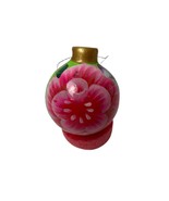 Vintage Pink Floral Ceramic Ornament Handpainted Round - £7.77 GBP