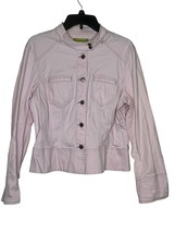 Sigrid Olsen Women&#39;s Jacket 5 Buttons Stretch Crop Hi-Neck  Denim Pink  14 - £15.48 GBP