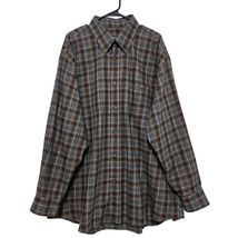Orvis Wool Blend Plaid Flannel XXL Earth Tone Grunge Heritage Rugged Wor... - $22.99