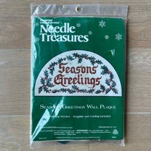 Needle Treasures Counted Cross Stitch Seasons Greetings Wall Plaque 18×1... - $19.34