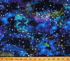 Cotton Galaxy Space Stars Stargazers Stratosphere Fabric Print by Yard D772.83 - £11.15 GBP