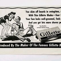 1944 Gillette Thin Razor Blades Advertisement Rollerskating Navy Man DWA20 - €11,99 EUR