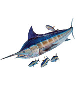 Blue Marlin and Tuna High Quality Graphic Decal Car Boat Cup Cooler Tack... - €6,03 EUR+