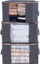 3Pcs Large Capacity Clothes Storage Bag Organizer With Reinforced Handle - £18.95 GBP