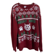 EXC Extreme Concepts Cat Meowy Xmas Ugly Sweater Light Weight Red XXL 2XL - £19.33 GBP