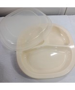 Vintage Rubbermaid heatables divided tray plate with lid microwaveable 0059 - $17.75 CAD