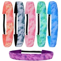 6 PCS Tie Dye Headbands for Girls Elastic No Slip Adjustable Rainbow Hai... - £27.05 GBP