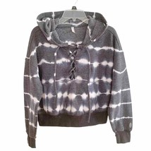 Free People Movement Grey Ozark Mist Believer Crop Lace Up Hoodie X Small - £36.63 GBP