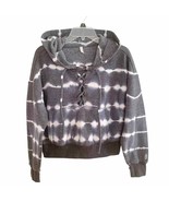 Free People Movement Grey Ozark Mist Believer Crop Lace Up Hoodie X Small - £36.76 GBP