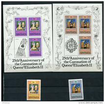 Antigua 1978 (5) Souvenir Sheets each has 3 stamps+label+ single stamps ... - £4.74 GBP