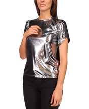 Michael Michael Kors Petite Foil Jersey Petal Sleeve Top, Size Pl - £27.53 GBP