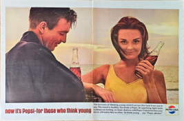 PEPSI COLA - Happy Couple Beach-Relaxing-Refreshing-2 Page 1964 Vintage ... - $15.88 CAD