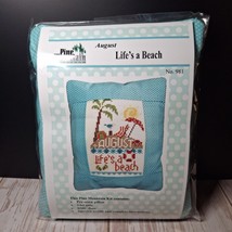 New Pine Mountain Designs - AUGUST Life's A Beach Pillow  Cross Stitch K... - $19.95 New Pine Mountain Designs - AUGUST Life's A Beach Pillow  Cross Stitch K... - $19.95
