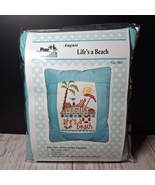New Pine Mountain Designs - AUGUST Life&#39;s A Beach Pillow  Cross Stitch K... - $19.95