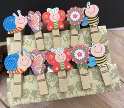 Cute Wooden Clips,children&#39;s birthday Hanging Decorations,wooden clothespins - £5.73 GBP+