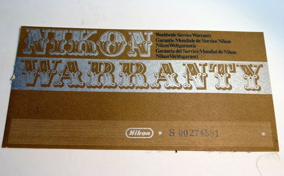 Nikon warranty card 1974 model  C Nikkor auto 50mm f2  vintage - $12.62