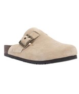 Staheekum Womens Clogs Tan Shoes Buckle Water Repellent Slip-On Suede Upper - $67.22 CAD