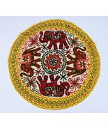 Cotton round table cover runner cloth throw Wall Hanging hand embroidere... - £19.16 GBP