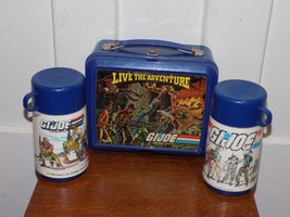 Vintage 1986 GI Joe Live The Adventure Plastic Lunchbox &amp; 2 Thermos - €54,87 EUR