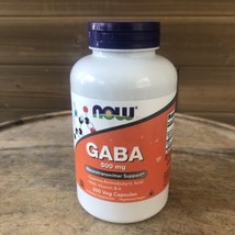 NOW FOODS GABA 500 mg + B-6 - 200 Veg Capsules Small Dent Exp 12/28 - $13.09