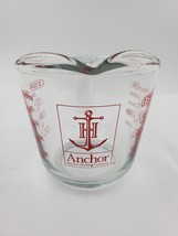 Vintage Medium Anchor Hocking Glass Measuring Cup 2 Cups 16 Oz 500ml Red Logo - £11.83 GBP