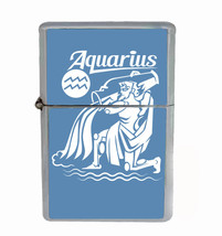 Aquarius Rs1 Flip Top Oil Lighter Wind Resistant With Case - £11.66 GBP