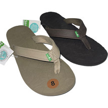 Sanuk Flip Flops Sandals Mens Tan Brown Vegan Yoga Mat Thongs Comfort Hi... - £49.34 GBP