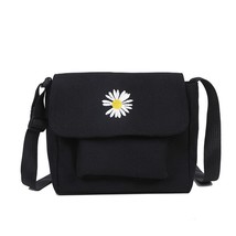 Women Shoulder Bag Embroidery Daisy Phone Crossbody Bag Outdoor Canvas H... - £18.79 GBP