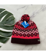 Columbia Fawn Hike Youth Pom Pom Beanie Hat New Pink Purple Fleece Lined - $29.77 CAD