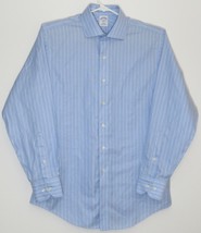 Brooks Brothers 346 Non-Iron Slim Fit Blue White Striped Men&#39;s Shirt 16.5-4/5 - £29.98 GBP