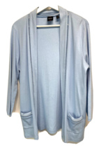 Rafaella Spring Summer Open Front Light Baby Blue Cardigan Sweater Pocke... - £14.85 GBP