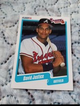 1990 Fleer Dave Justice Rookie Card #586. Free Shipping. MINT. - £6.79 GBP