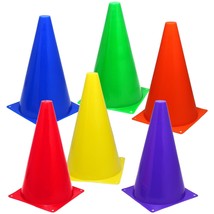6 Assorted Color 9&quot; Cones Train Training Soccer Football Agility Traffic... - £17.29 GBP