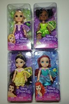 New Ariel Belle Tiana Rapunzel 6&quot; Disney Princess Petite Doll Jakks Pacific Lot - £55.36 GBP
