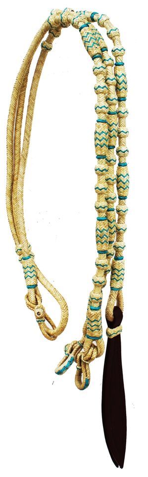 Horse Braided Natural Rawhide Leather Rommel Romel Romal Reins Tack 805L... - $52.46