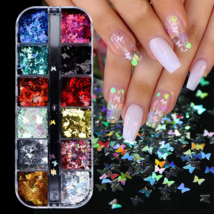 Laser Holographic 3D Butterfly Nail Art Sequins Flakes Glitter Foils 12 ... - $12.16