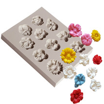 Mini Flowers Rose Hibiscus Mold Sunflower Silicone Mold - £9.64 GBP