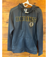 Boston Bruins NHL Gray Hockey Full Zip Up Jacket Hoodie Sweater Women&#39;s ... - $39.24 CAD
