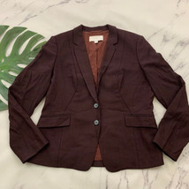 Hugo Boss Womens Blazer Jacket Size 10 Dark Purple Wool Blend One Button - £37.77 GBP