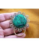 (E-664) GREEN Black Abalone shell Eyeglass filigree brass ID badge holde... - $578.12 MXN
