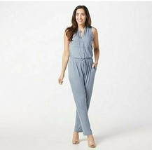 Lisa Rinna Collection Regular Ankle-Length Jumpsuit Size X-Large Dusty Blue - £17.15 GBP